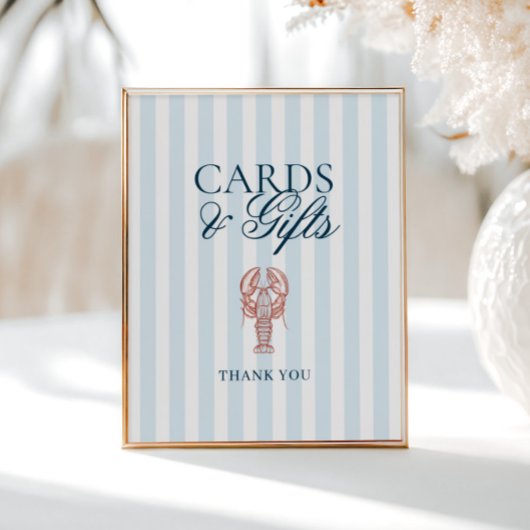 彼女はキャッチロブスターストライプのカードのギフト ポスター