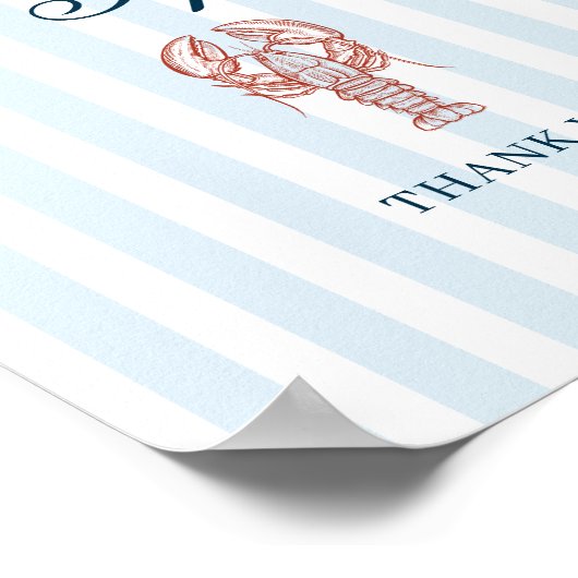 彼女はキャッチロブスターストライプのカードのギフト ポスター (角)