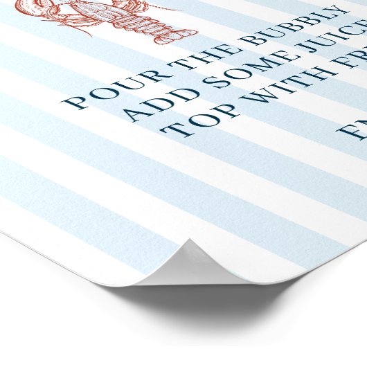 彼女はキャッチロブスターストライプのミモサバー ポスター (角)