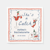 彼女はキャッチロブスターバチェロレッテナプキン スタンダードカクテルナプキン (正面)