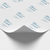 彼女はキャッチ 週末の花嫁パーティー 名前 青い 日付 ラッピングペーパー (角)