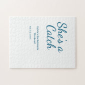 彼女はキャッチ  bachelorette 週末 名前 青い日付 ジグソーパズル (横)