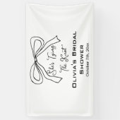 彼女はキュートな黒いリボン 結婚前のお祝い 横断幕 (縦)