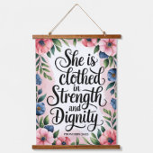 彼女はキリスト教の女性の壁の強度を身にまとっている 吊り下げ型タペストリー (正面)