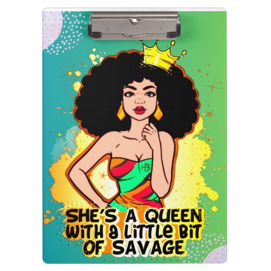 彼女はクイーンメラニンシスタブラックガール魔法 クリップボード (正面)