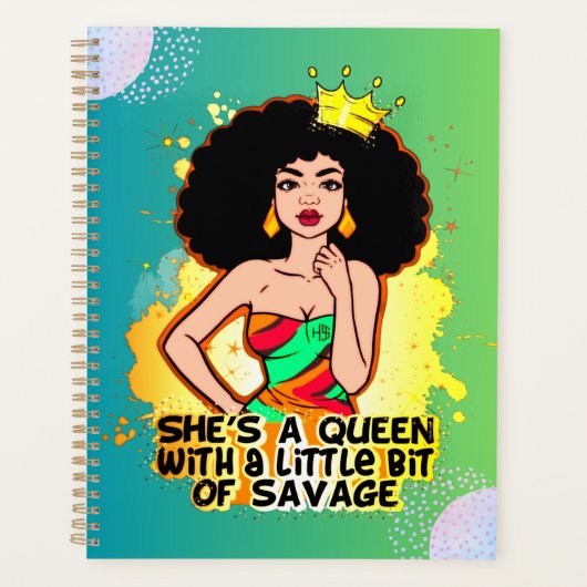 彼女はクイーンメラニンシスタブラックガール魔法 プランナー手帳 (正面)