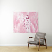 彼女はクラウドナインのピンクブライダルシャワー タペストリー (インサイチュ(横))