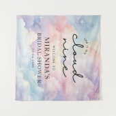 彼女はクラウドナインのブライダルシャワーウェルカムサインに タペストリー (正面(横))