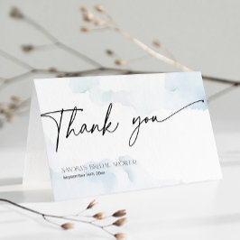 彼女はクラウドナインのブライダルシャワーダスティブルー サンキューカード