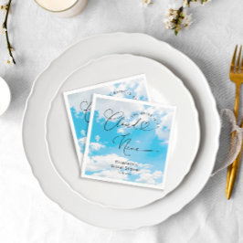 彼女はクラウドナインのブライダルシャワーナプキンスにいる スタンダードカクテルナプキン