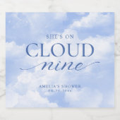 彼女はクラウドナインのブルーブライダルシャワー スパークリングワインラベル (シングルラベル)