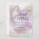 彼女はクラウド9エレガントブライダルシャワー 招待状 (正面)