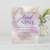 彼女はクラウド9エレガントブライダルシャワー 招待状 (スタンド正面)