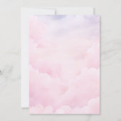 彼女はクラウド9ナインのピンクのエレガントブライダルシャワー 招待状 (裏面)