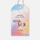 彼女はクラウド9パステルカラフルブライダルシャワー ギフトタグ (正面)