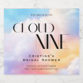 彼女はクラウド9パステルカラフルブライダルシャワー スパークリングワインラベル (シングルラベル)