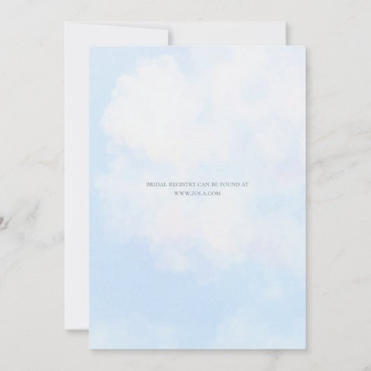 彼女はクラウド9ブライダルシャワーの招待を受けている 招待状 (裏面)