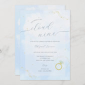 彼女はクラウド9ブライダルシャワーの招待を受けている 招待状 (正面/裏面)