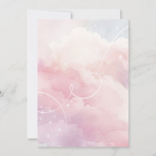 彼女はクラウド9ブライダルシャワーの招待を受けている 招待状 (裏面)