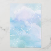 彼女はクラウド9ブライダルシャワーの招待を受けている 箔招待状 (裏面)