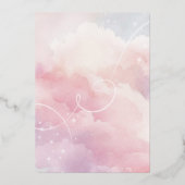 彼女はクラウド9ブライダルシャワーの招待を受けている 箔招待状 (裏面)