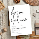 彼女はクラウド9ミニマルモダンリストブライダルシャワー 招待状