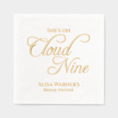 彼女はクラウド・ナインのエレガントブライダルシャワー 箔ナプキン (正面)