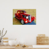 彼女はクラシック!美しい赤の車 ポスター (キッチン)