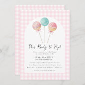 彼女はケーキの準備ができていポップ・アートのる赤ちゃんシャワー招待状 招待状 (正面/裏面)