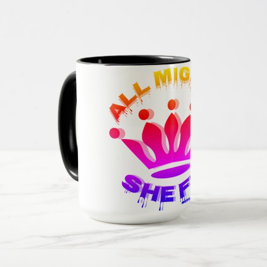 彼女はコーヒーカップの色の数々のデザインを飛ぶ マグカップ (正面左)