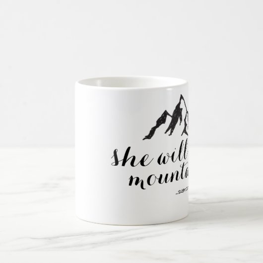 彼女はコーヒー・マグの直後に山を動かします コーヒーマグカップ (中央)