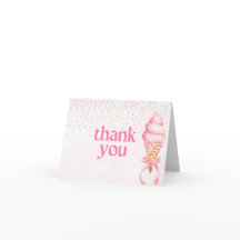 彼女はサプライズされた ブライダルシャワーのお礼カード