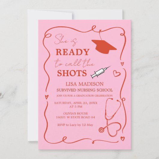 彼女はショットを卒業と呼ぶ準備ができている 招待状 (正面)
