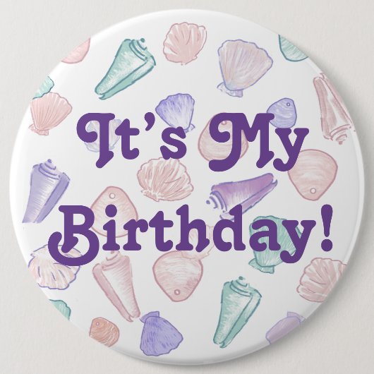 彼女はシーシェルの誕生日ガールピンを販売 缶バッジ (正面)