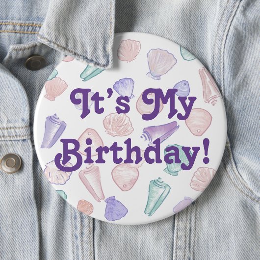 彼女はシーシェルの誕生日ガールピンを販売 缶バッジ (インサイチュ)