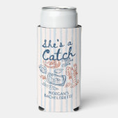 彼女はシーフードの海の沿岸のバチェロレッテをキャッチ スリム缶クーラー (Seltzer正面)