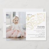 彼女はジェムグラムフォトバースデーパーティー招待状 招待状 (正面)