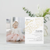 彼女はジェムグラムフォトバースデーパーティー招待状 招待状 (スタンド正面)