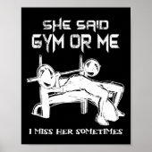 彼女はジムか私は彼女のジ恋しく思ムの筋肉の体と言わおもしろいれた ポスター (正面)