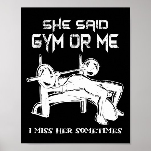 彼女はジムか私は彼女のジ恋しく思ムの筋肉の体と言わおもしろいれた ポスター (正面)