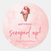 彼女はスイートをかきあげられた！ アイスクリーム ブライダルシャワー ラウンドシール (正面)