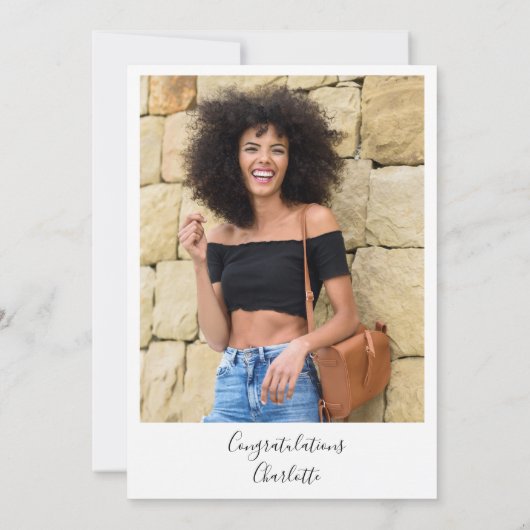 彼女はスクリプトハート写真卒業パーティーをした 招待状 (裏面)