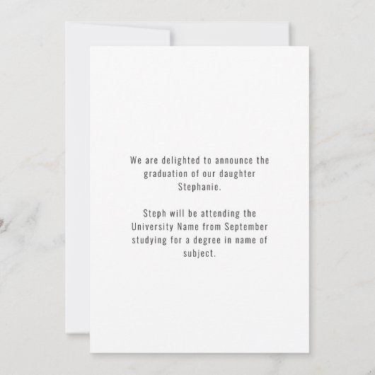 彼女はスクリプト2写真2022卒業した 案内状 (裏面)