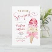 彼女はスクープされたアイスクリームブライダルシャワー 招待状 (スタンド正面)