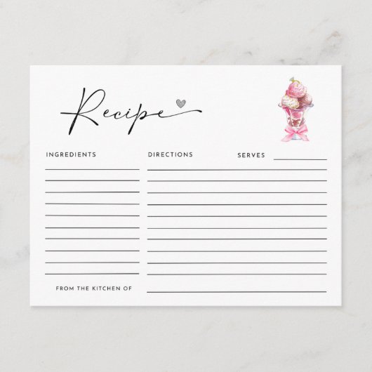 彼女はスクープされたブライダルシャワー エンクロージャーカード (正面)