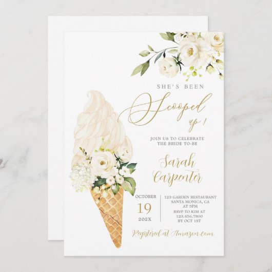 彼女はスクープされたブライダルシャワー 招待状 (正面/裏面)
