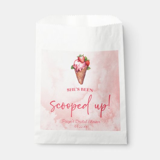 彼女はスクープされた!アイスクリームブライダルシャワー フェイバーバッグ (正面)