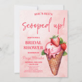 彼女はスクープされた!アイスクリームブライダルシャワー 招待状 (正面)