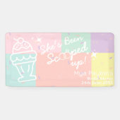 彼女はスクープされた！アイスクリームブライダルシャワー 横断幕 (横)