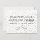 彼女はスクープされてブライダルシャワーフラット サンキューカード (裏面)